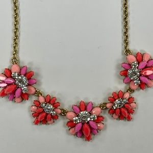 J. Crew Necklace Hot Pink, Coral, Peach Chunky Necklace